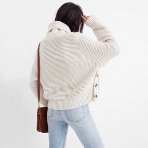 Madewell NWT Side Button Wool Turtleneck Sweater